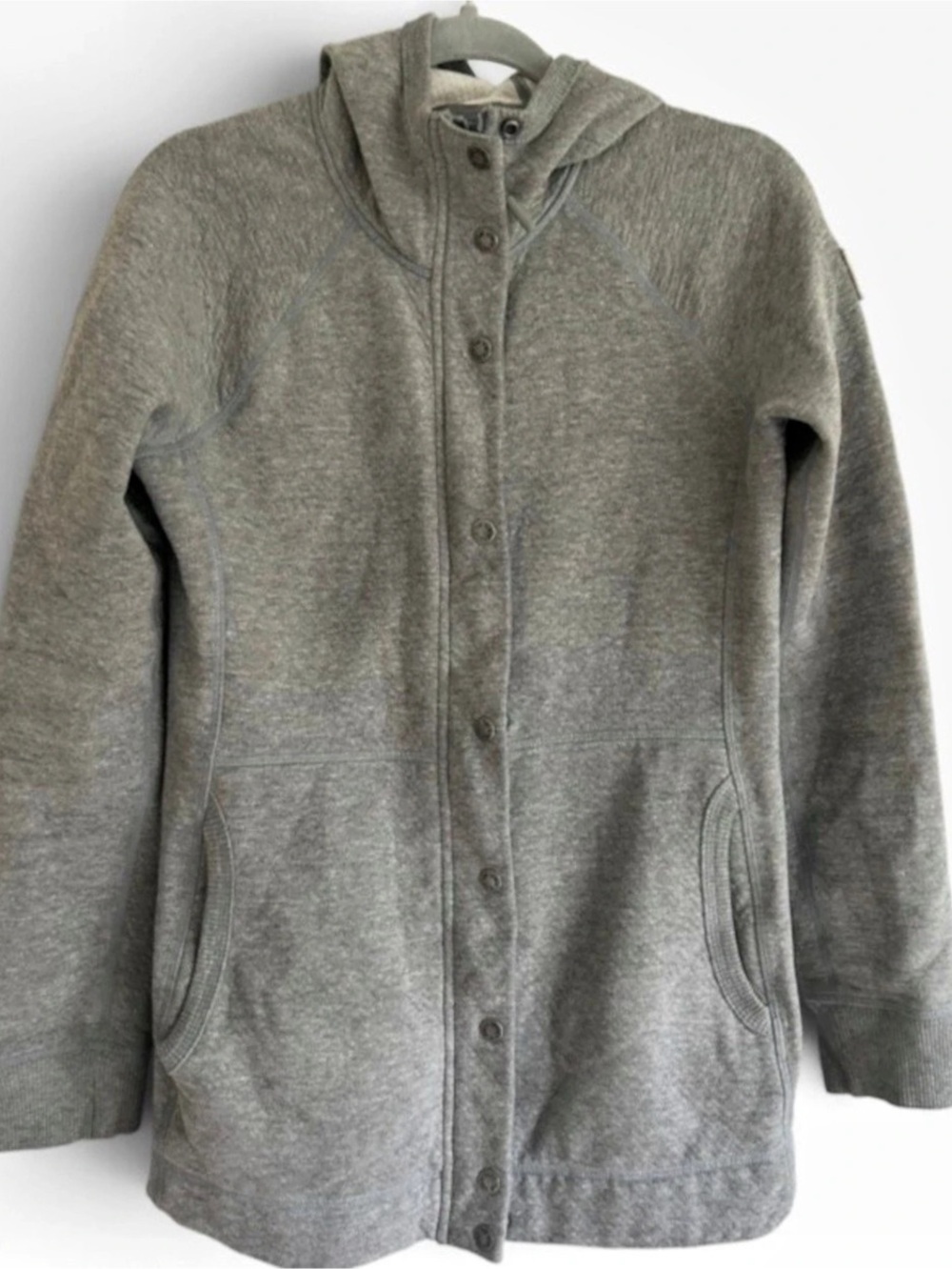 The North Face Neo Thermal Snap Hoodie Women's Small S Gray Fleece Jacket Coat